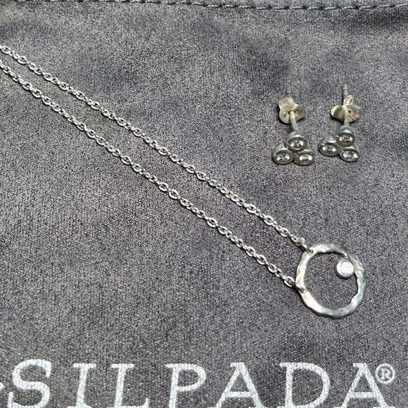 Silpada “Orbiting Moon” Necklace and “Triplette” Earrings Set - Picture 7 of 14